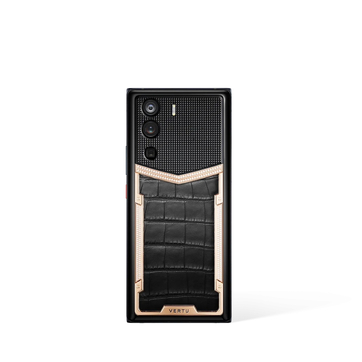 metavertu-himalaya-alligator-18k-gold-diamonds-white-side-view.webp Metavertu Curve Screen Alligator Skin 18K Gold 5G Web3 Phone - Image 1