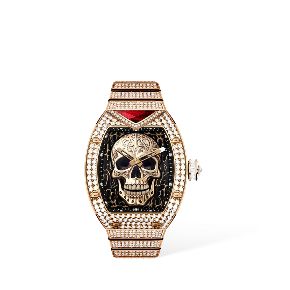 vertu-fusion-watch-hamlet-design-red-gold-diamond-front-view-skull-dial.webp VERTU Fusion Hamlet Design Diamond Watch Limited Edition - Image 1